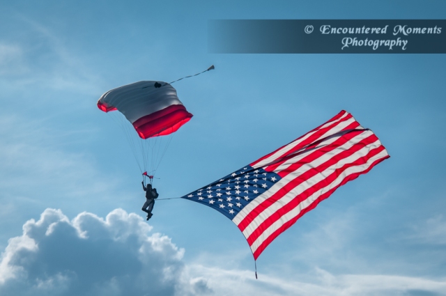 Skydiver with US Flag